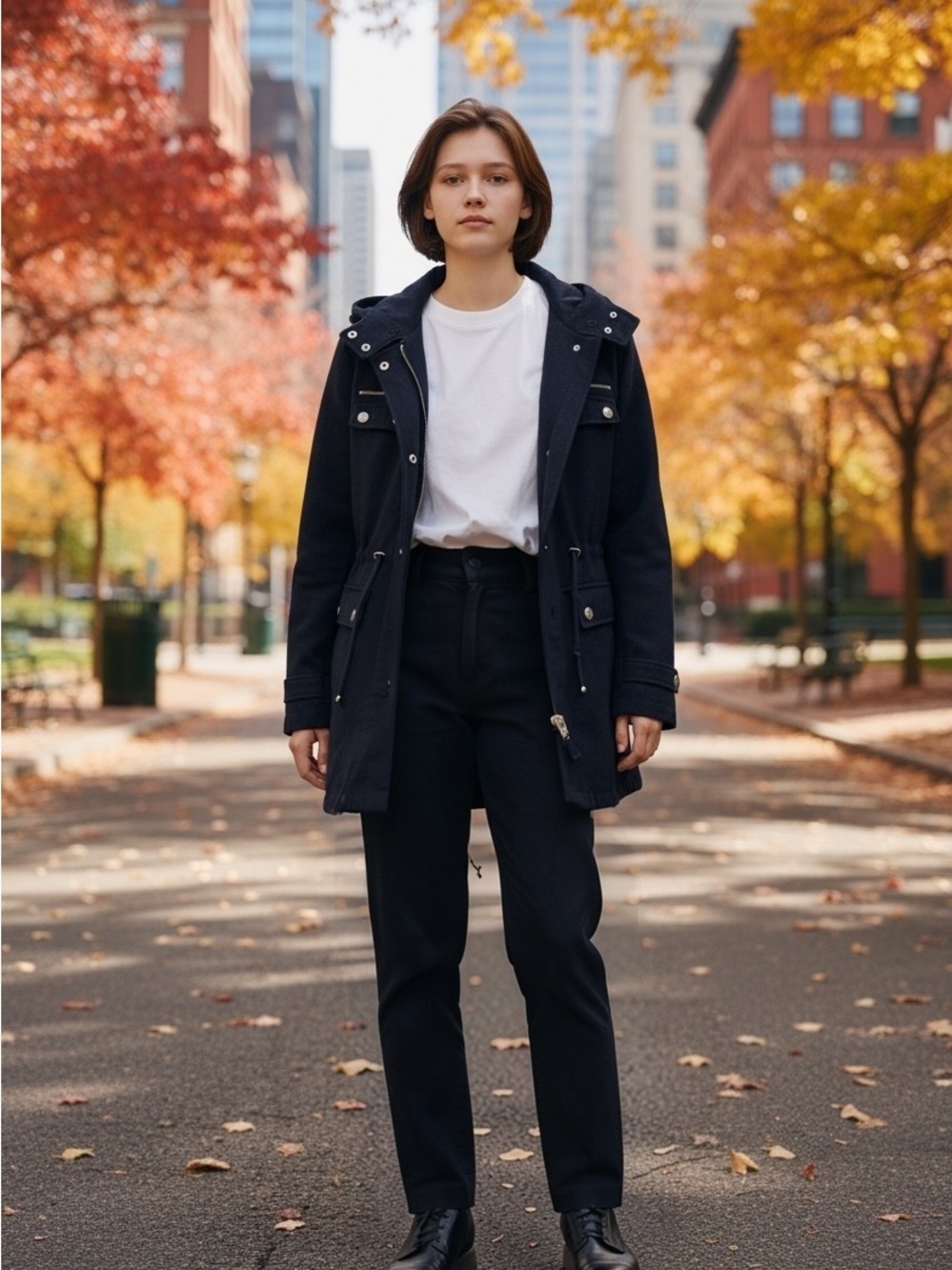 Laundry By Shelli Segal Navy Hooded Utility Anorak